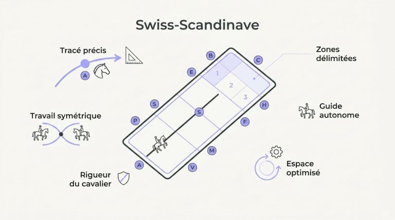 Comment placer les lettres de dressage en carrière