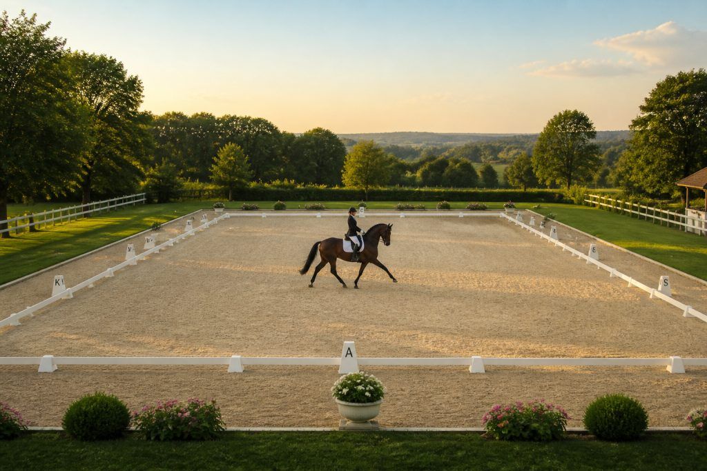 Carrière de dressage : dimensions idéales et aménagement