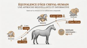 Âge cheval humain : calcul, équivalences et cycles de vie