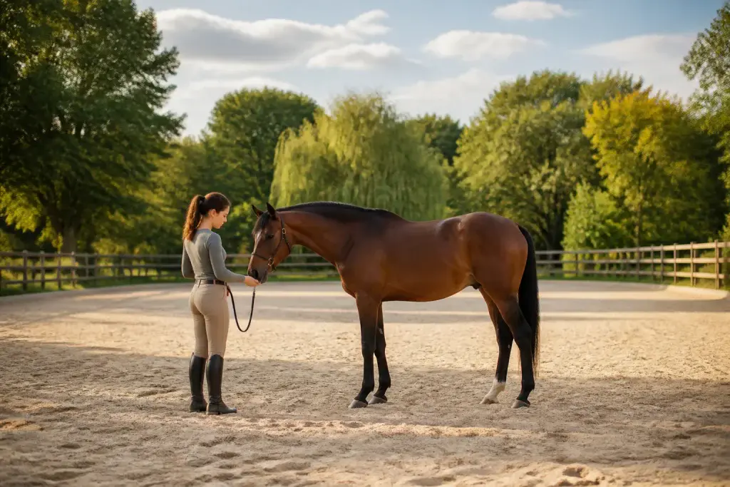 Entrainement equin en plein air