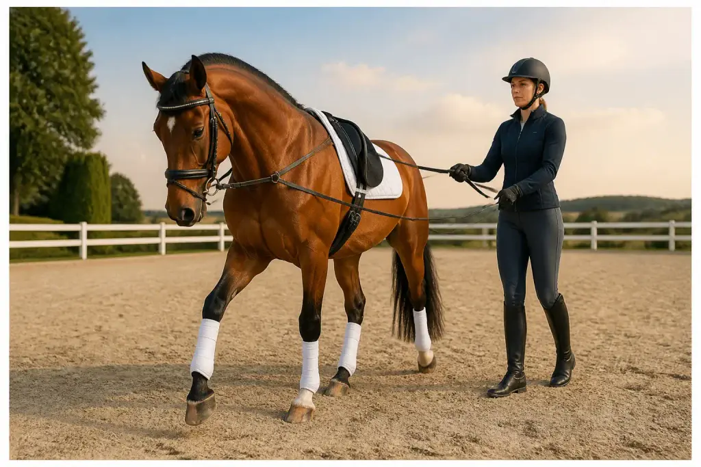 Entrainement equin a la lumiere doree