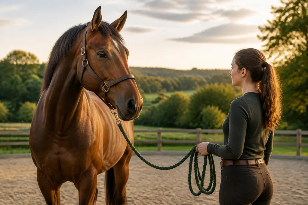Harmonie equestre au coucher du soleil