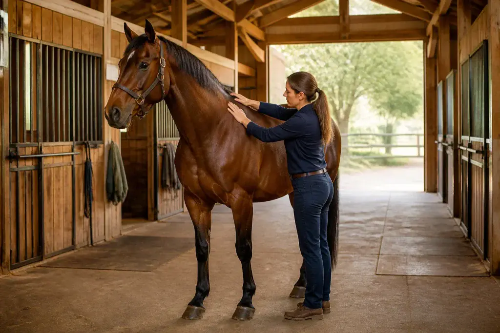 Osteopathe equine et cheval serein