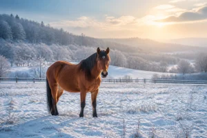 Cheval au pré l'hiver : préservez sa santé et son confort