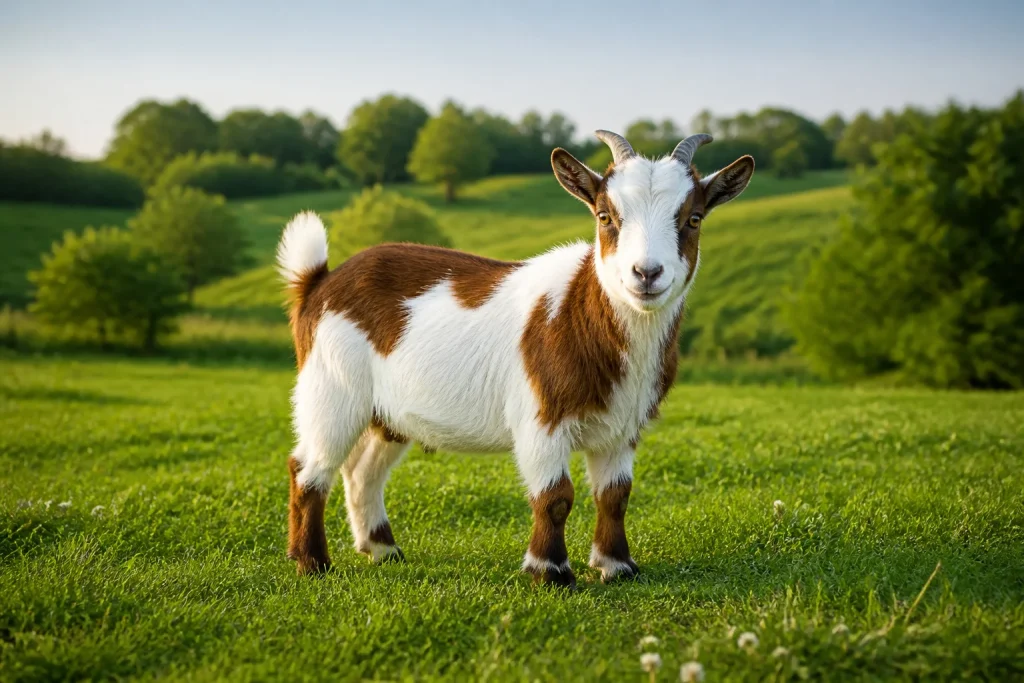 Jolie chevre dans un pre verdoyant