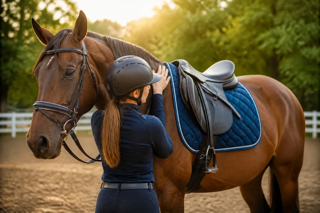 Harmonie equestre au coucher du soleil