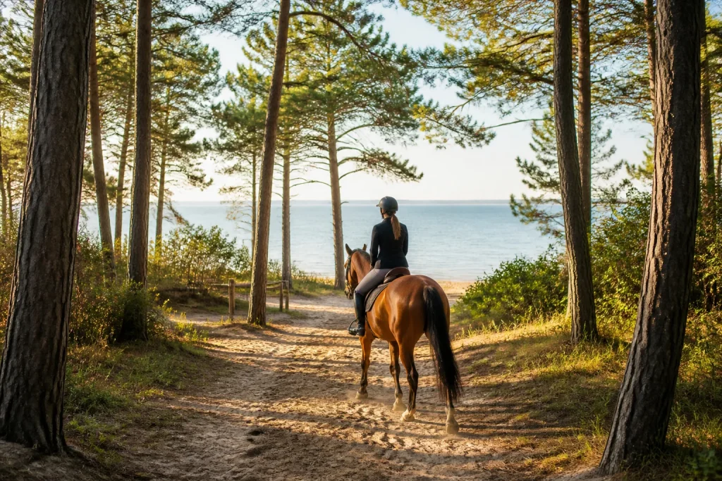 Balade equestre au coucher du soleil