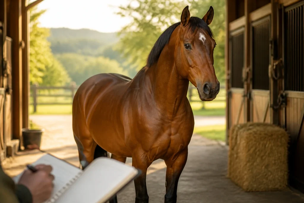 Cheval majestueux et planification