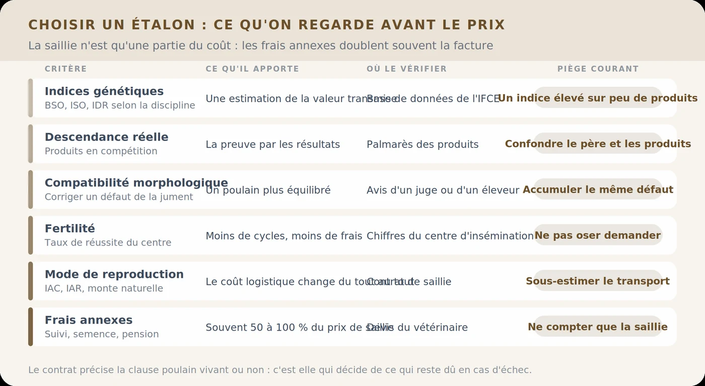 Choisir un étalon : ce qu’on regarde avant le prix